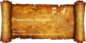 Popeszku Aladár névjegykártya