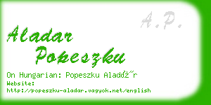 aladar popeszku business card